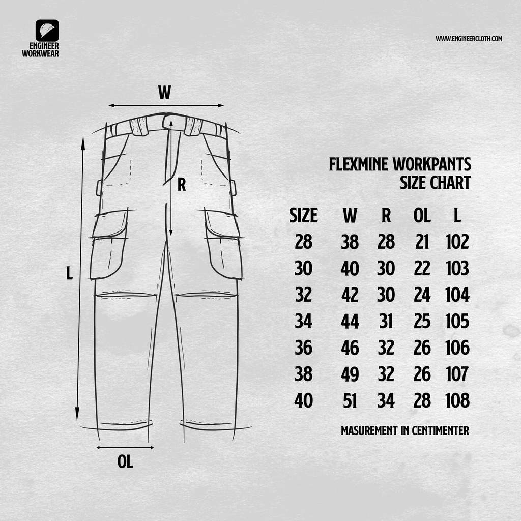 FLEXMINE BLACK-Workpant, Celana Kargo / untuk membawa peralatan dan mobilitas yang tinggi