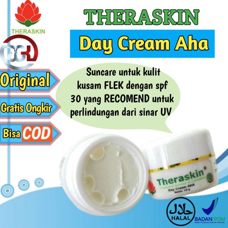 Day cream aha theraskin - cream siang untuk kulit kusam flek - sunscreen suncare kulit flek hitam