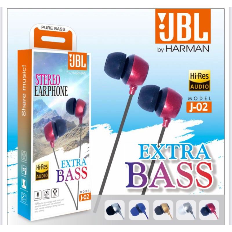 Hf Handsfree Headset JBL J-02 Extra Bass Suara Bagus