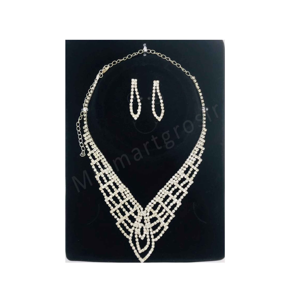 Yinda Kalung 3 / 1 Set Kalung&amp;Anting Permata / Kalung Fashion / Aksesoris