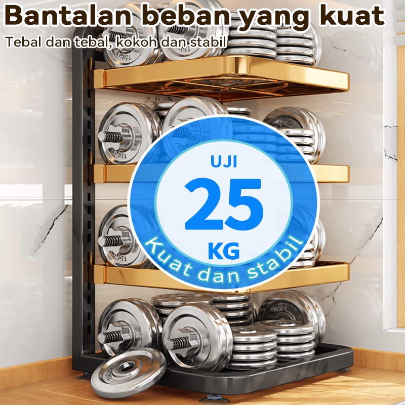 Dapur Di Bawah Rak Rak Pot Rak Panci Susun Rak Bawah Wastafel Rak Dapur Stainless Steel (3/4/5 Tingkat)