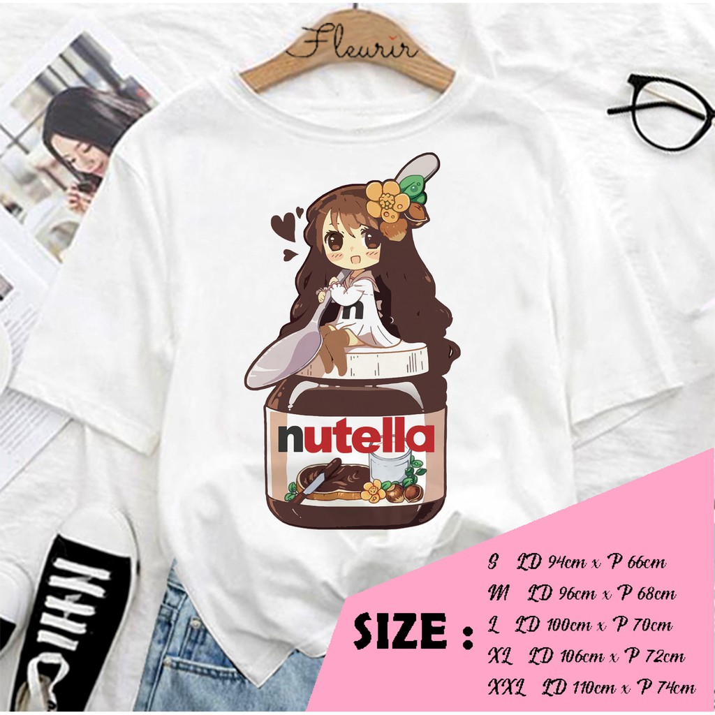 FLEURIR - KAOS NUTELLA DEWASA LENGAN PENDEK TEE UNISEX