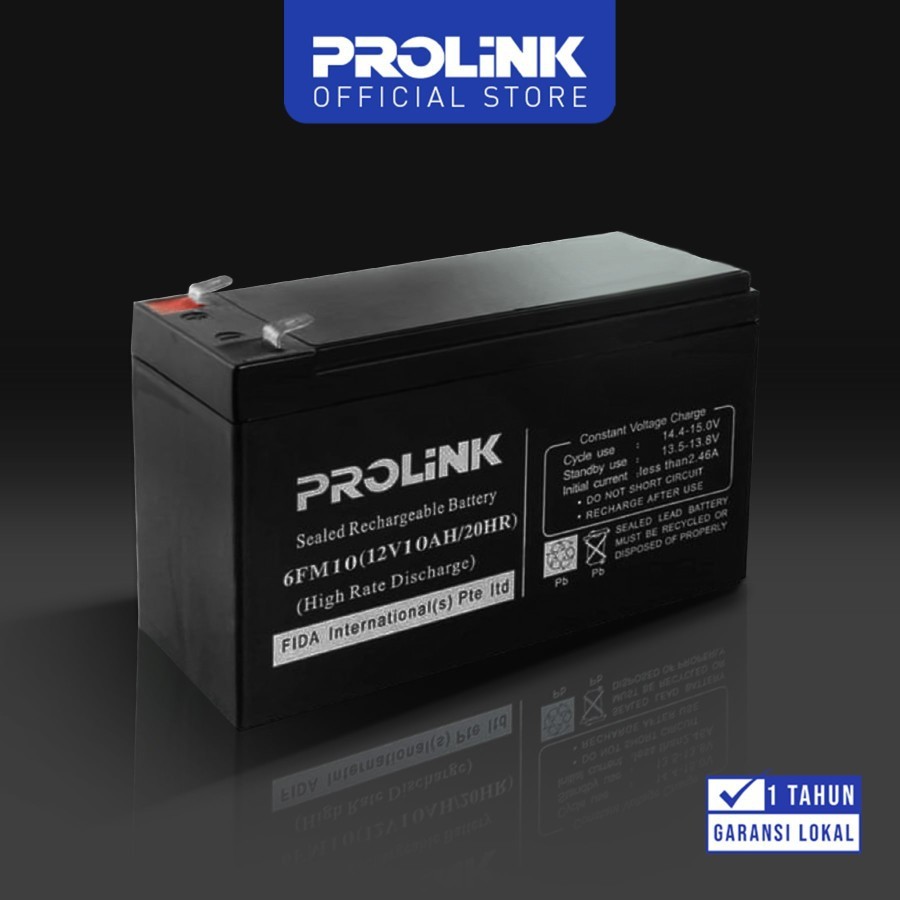 PROLINK Battery UPS 12v / 10Ah / UPS / VRLA SLA Baterai Aki
