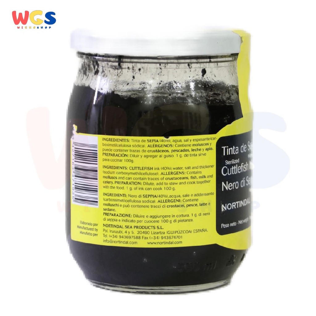 Nortindal Tinta De Sepia Cuttlefish Squid Ink Nero Di Seppia Jar 500g