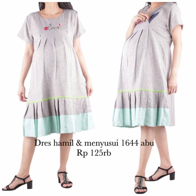 Dress hamil menyusui 1644 abu