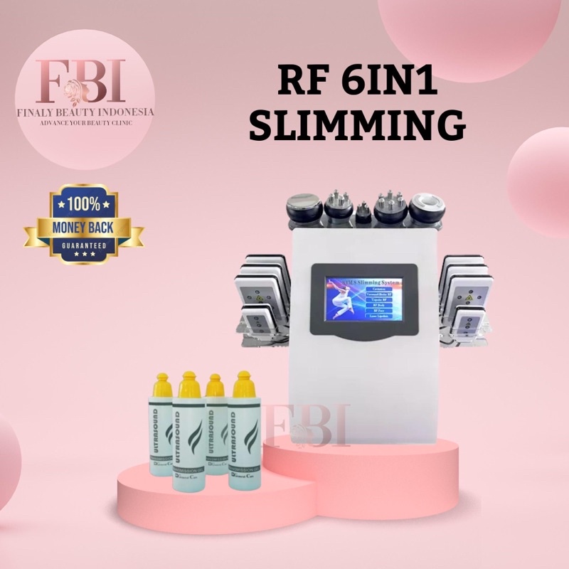 RF 6in1 Alat rf wajah Pelangsing Badan Alat RF Slimming machine + 40K  Lipo Laser Cavitasi Original 