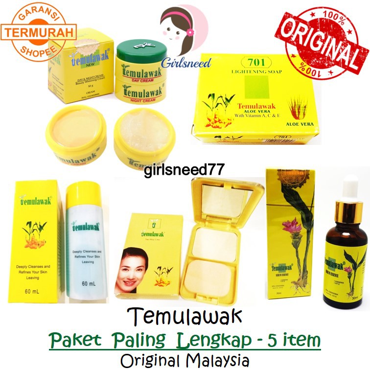 Cream Temulawak Paket Lengkap 5 pcs Krim Siang Malam Sabun