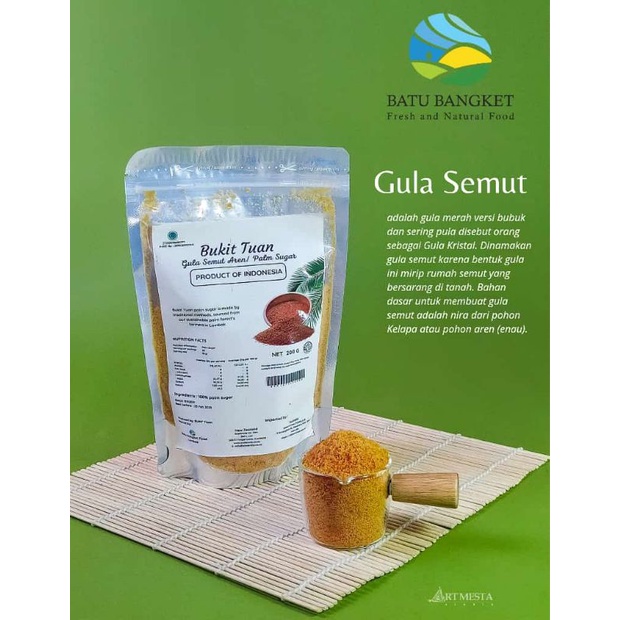 

(ASLI 100%) Gula Aren Semut Bubuk Murni Organik Khas Lombok 250 Gr (kemasan pouch)