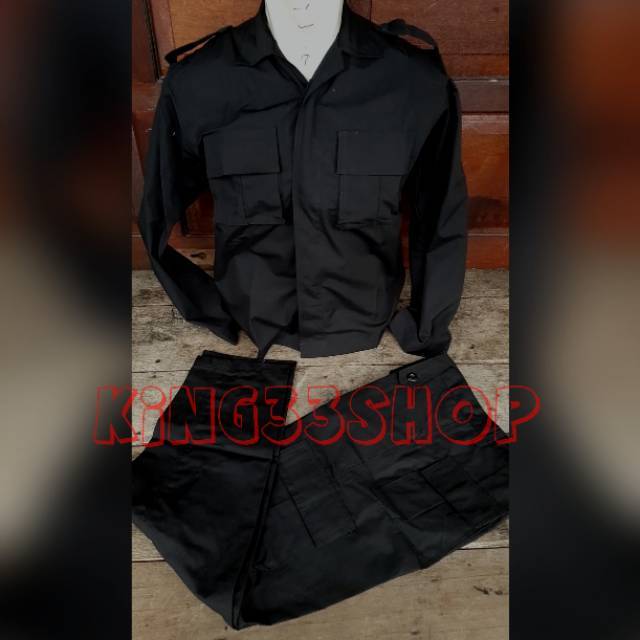 SERAGAM PDL HITAM BRIMOB / SECURITY LAPANGAN COD MURAH PROMO