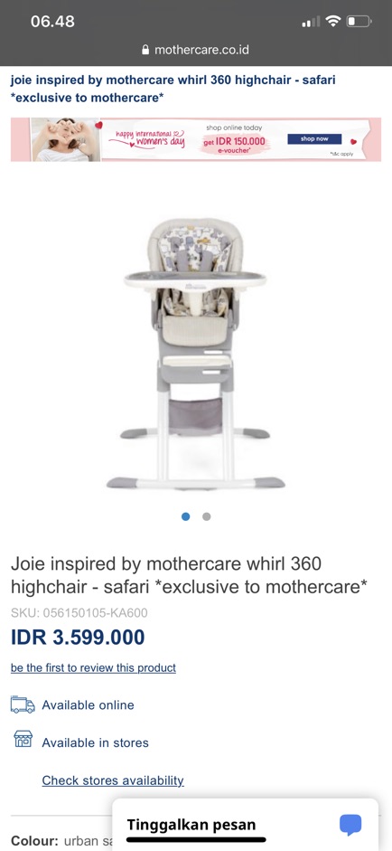 joie inspired by mothercare whirl 360 highchair