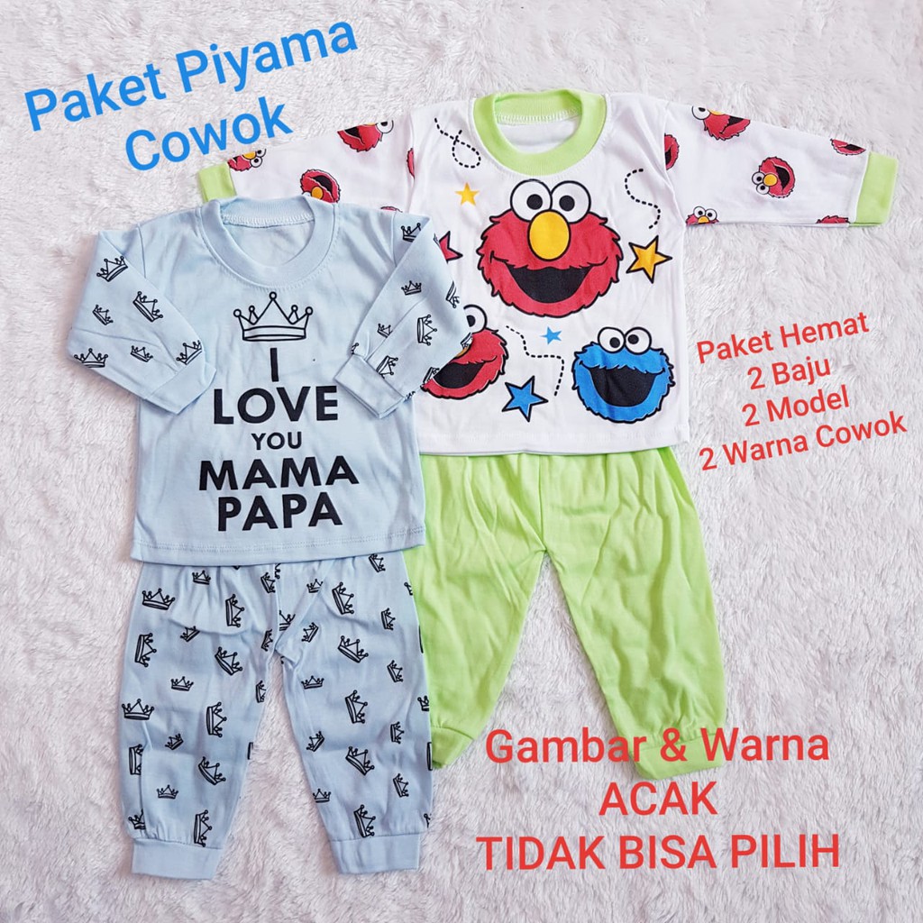 COD Paket Piyama Isi 2 Pcs Piyama Panjang Anak Laki Baby Alicia