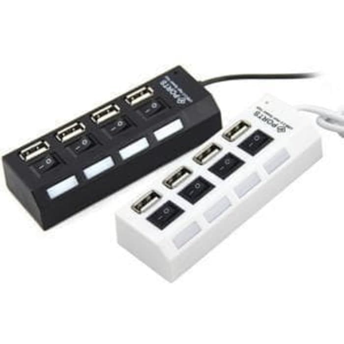 USB hub 4 port ON/OFF tambahan usb port di pc computer atau laptop macbook