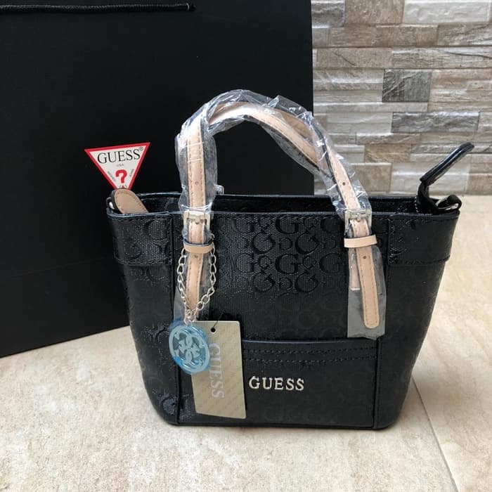 Guess Delaney black Mini Original Quality / tas guess wanita