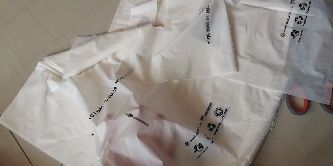 10pcs Kantong Plastik Organik Singkong Lubang Oval Ukuran M