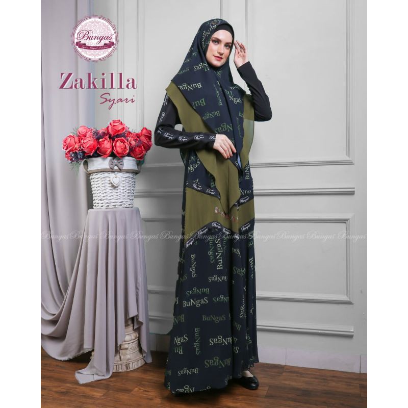 Ready siap kirim ZAKILLA syari by bungasfashion