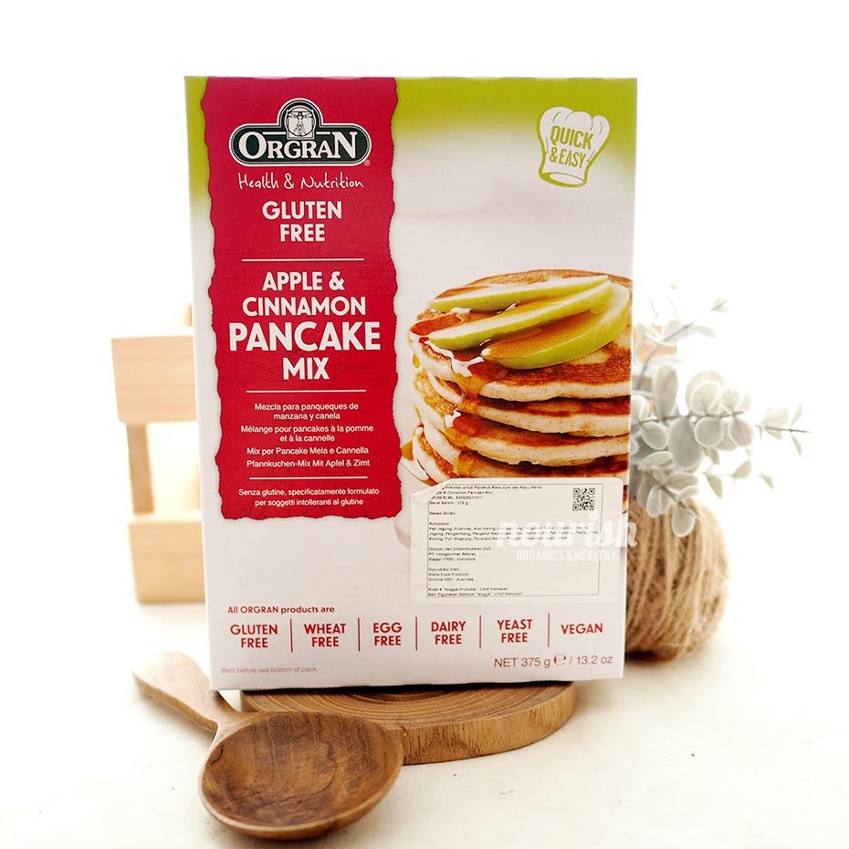 Orgran, Apple &amp; Cinnamon Pancake Mix (375 gr)