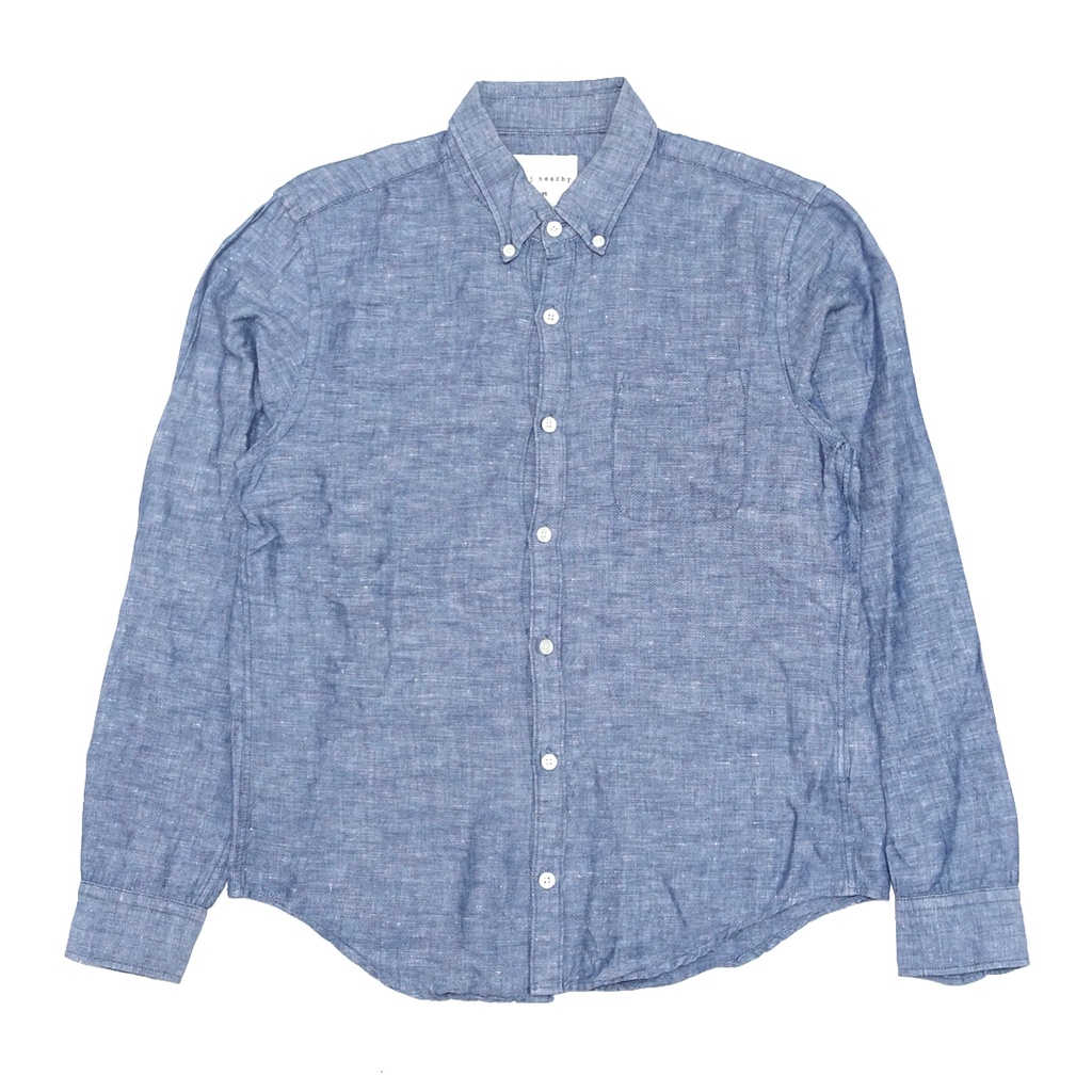 Tbj Nearby Linen Regular Dark Grey Long Sleeve Shirt