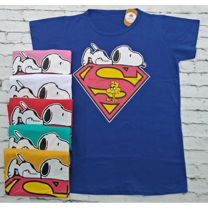 FASHION WANITA !! KAOS JUMBO SNOPY SUPERMAN XXXL ATASAN WANITA BIGSIZE {PRODUK TERBARU}