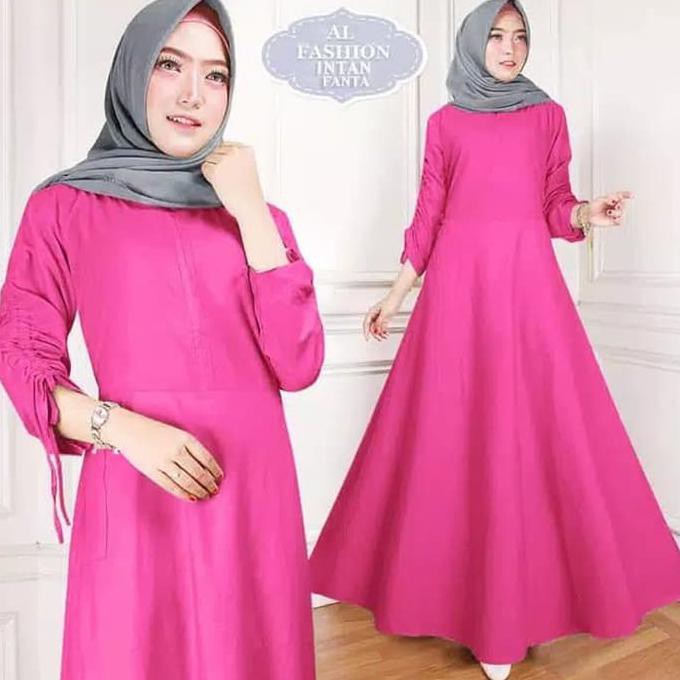 TERLARIS BUSANA MUSLIMAH JUBAH WANITA DEWASA BAJU DRESS GAMIS SYARI MAXI POLOS KORTING