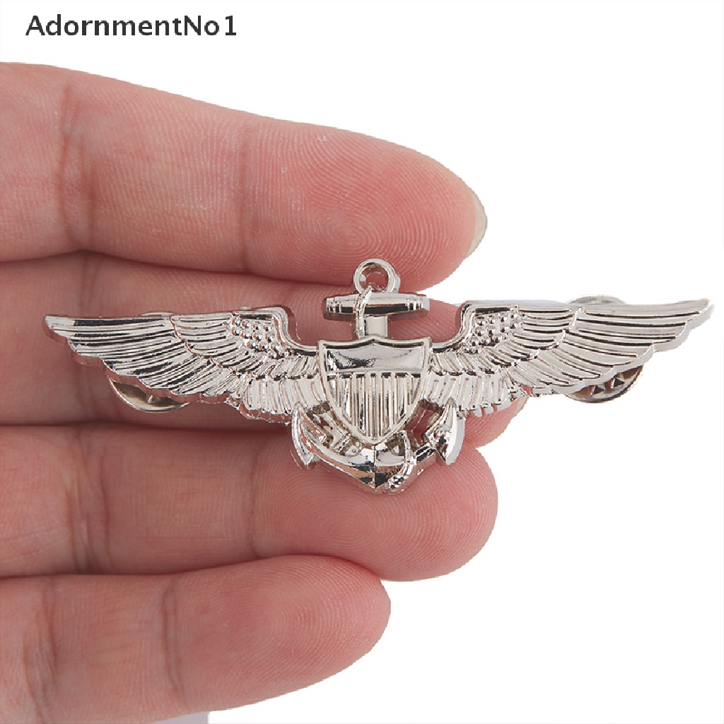 (AdornmentNo1) Bros Pin Metal Desain Sayap Malaikat Gaya Militer