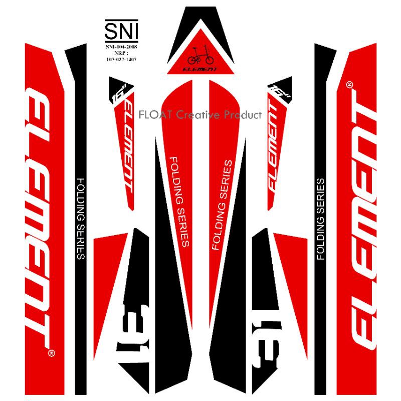 TERMURAH STICKER STIKER DECAL PRINT SELI SEPEDA LIPAT FOLDING BIKE ELEMENT 31 OVERSIZE