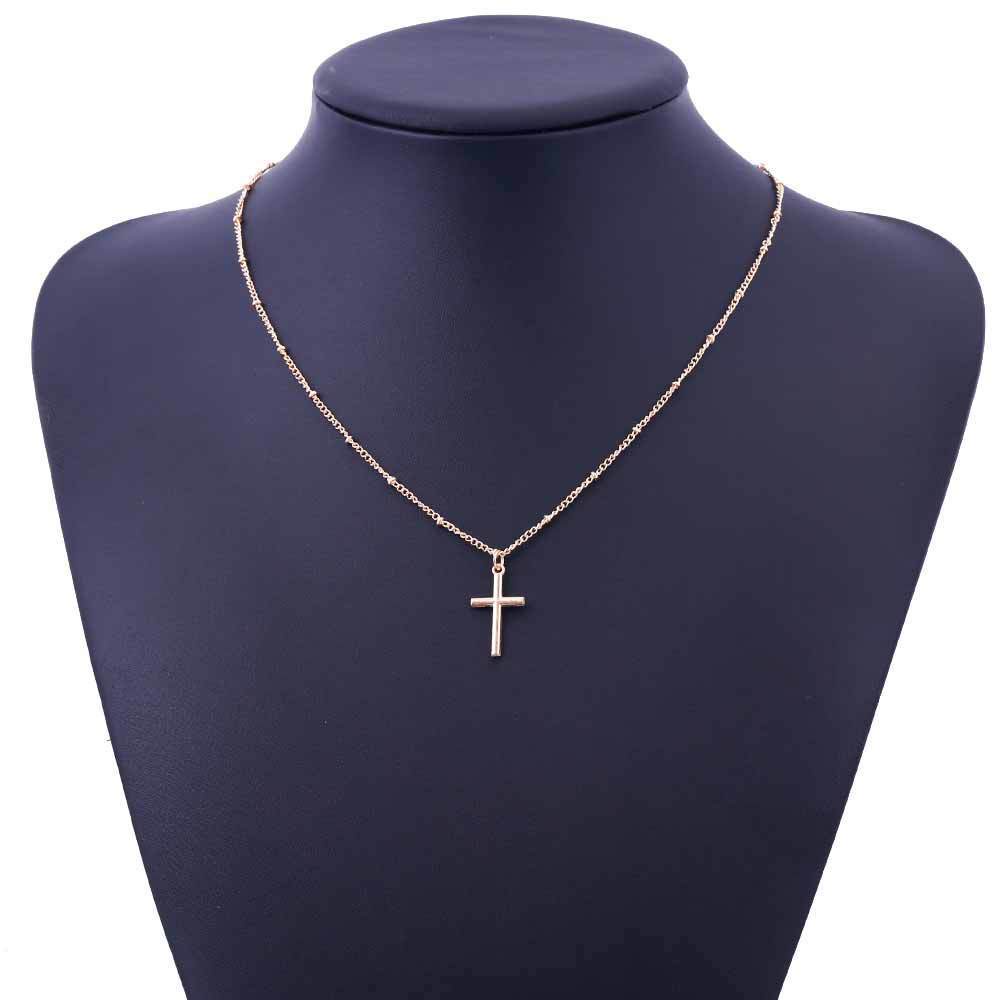 Candy Jewelry Fashion Cross Necklace Alloy Silver Gold Plated Criss Pendant Necklaces for Women