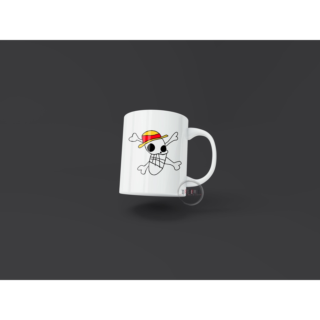 MUG CANGKIR GELAS ANIME ONE PIECE LOGO UNIK LUCU BANDUNG