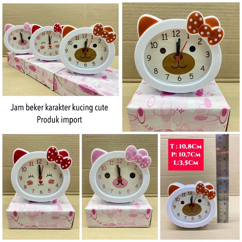 JAM BEKER IMPORT/JAM WEKER KARAKTER/JAM BEKER KARTUN/JAM ALARM MEJA/ FREE BATERAI AA/
