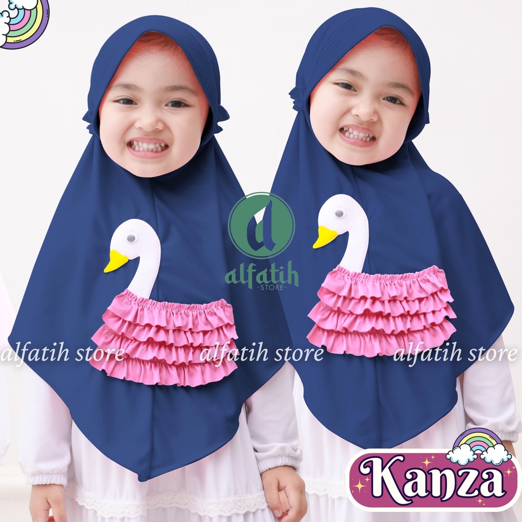 JILBAB ANAK TK - SD KANZA DUCK / DUCK REMPEL / JILBAB ANAK USIA 4-7 TAHUN / PAKAIAN MUSLIMANAK PEREMPUAN / KERUDUNG ANAK TK / HIJAB ANAK TK-SD KHIMAR ANAK