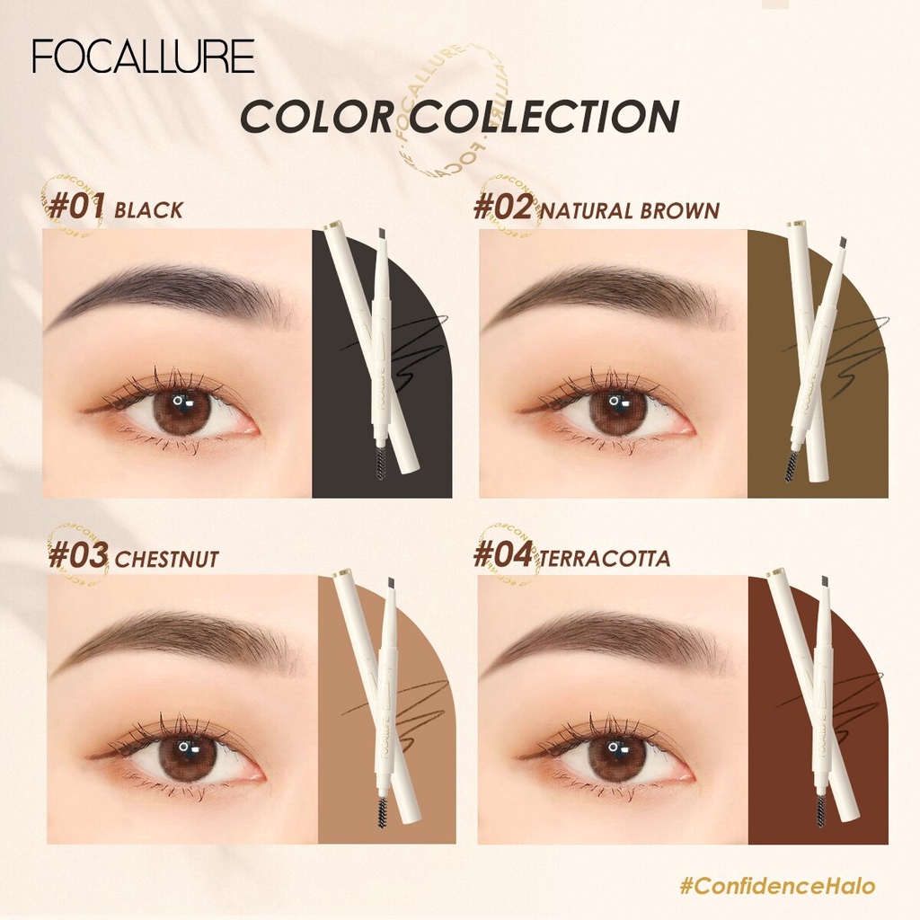 FOCALLURE Eyebrow Pencil Silky Shaping Waterproof Eyebrow FOCALLURE Pensi Alis FOCALLURE Pensil Alis FOCALLUR
