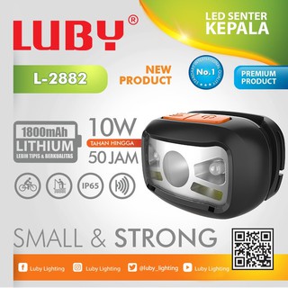 senter kepala sensor 10w luby L- 2882 bisa senter sepeda tahan 50 jam