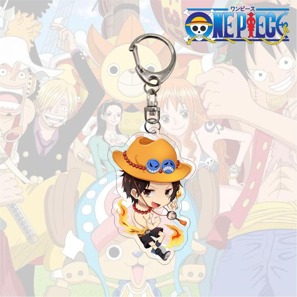 Agustina Luffy Gantungan Kunci Luffy Hadiah Dua Sisi Miniatur Scultures Acrylic Key Ring