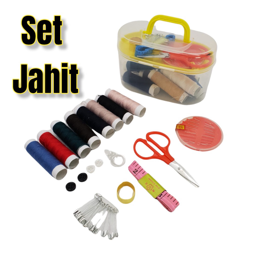 Set Alat Jahit / Sewing Kit Box / Perlengkapan Jahit Lengkap Termurah / Alat Jahit Menjahit Mini Box Sewing 8in1 Benang Jarum Gunting Sewing Kit