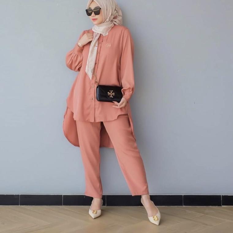 Gra31au22ғ ▫ DYN -  Basic Nadine Set - One Set Tunik & Celana Wanita