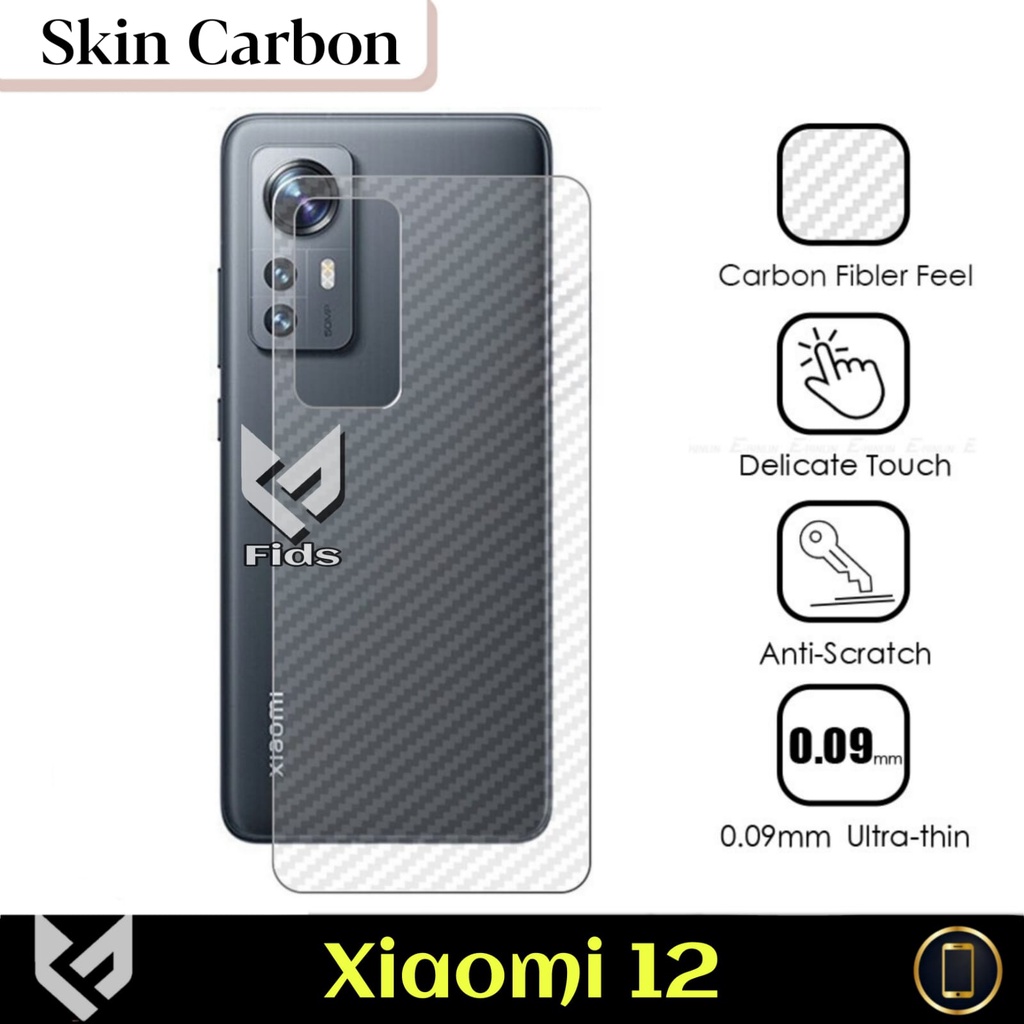 Promo Skin Carbon Xiaomi 12 / Xiaomi 12 Pro / Xiaomi 12 Lite Garskin Carbon Premium Anti Gores Dan Anti Jamur Body Belakang Handphone