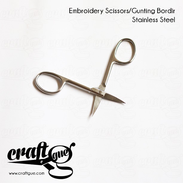 Gunting Bordir Stainless Steel (Embroidery Scissors) Ujung Bengkok