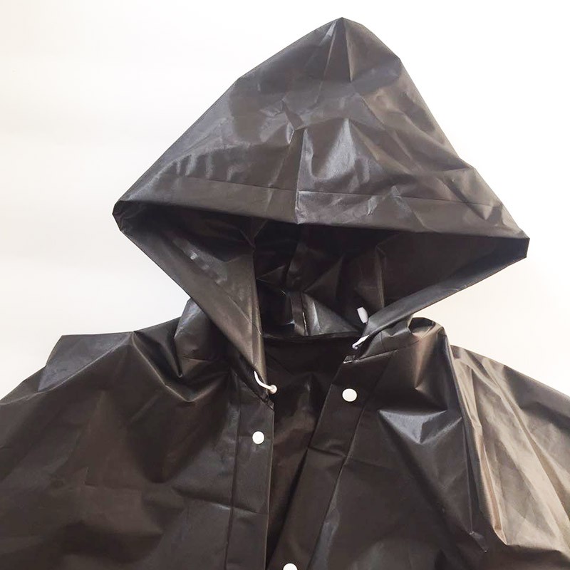Jas Hujan Portable Raincoat Poncho with Hood - 369 - Black