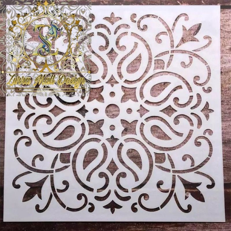 

stensil cetakan cet dinding motif turky