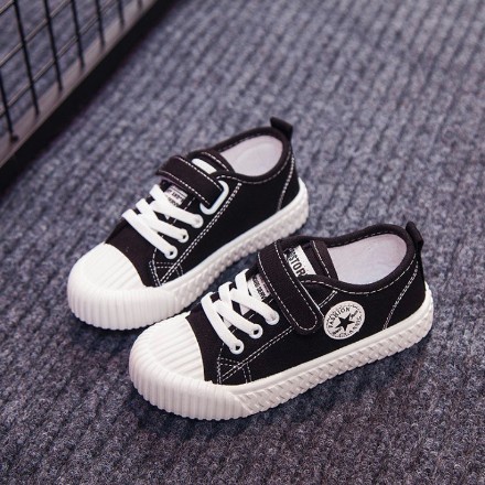 littlekiddoss SH19102 Sepatu Kanvas Anak Sepatu Star Perekat Tali Import Termurah 22-37