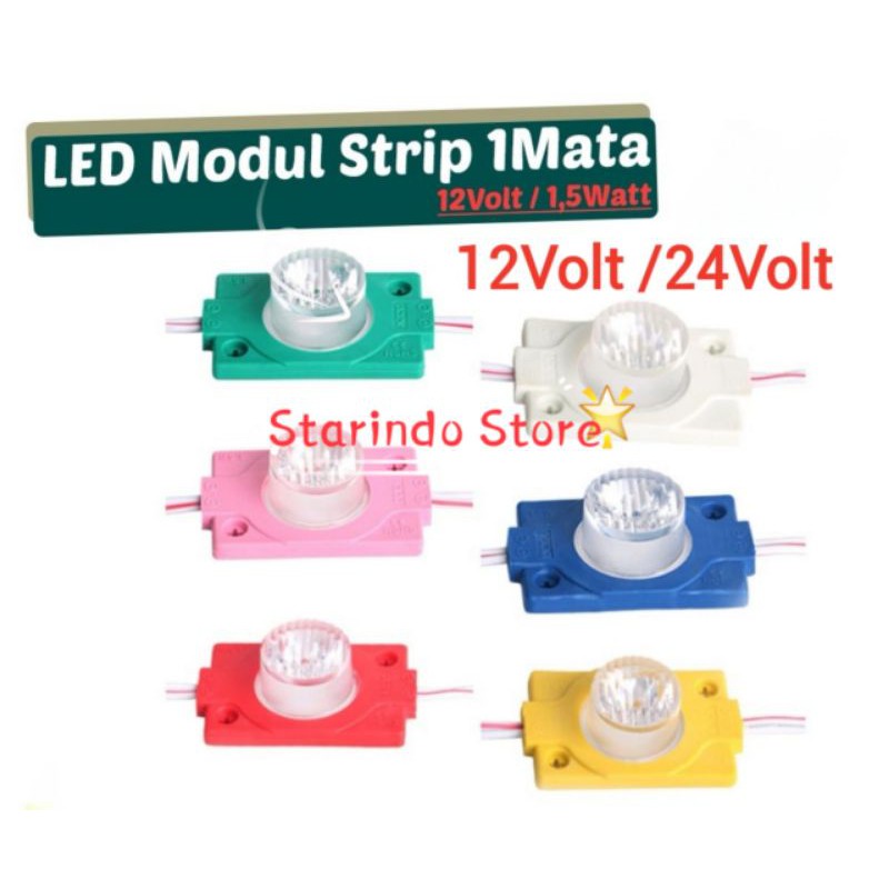 LAMPU LED MODUL 1MATA 12VOLT dan 24VOLT 1.5 WATT WATERPROOF 1 MATA 12V 24V 12 V VOLT VARIASI MOBIL