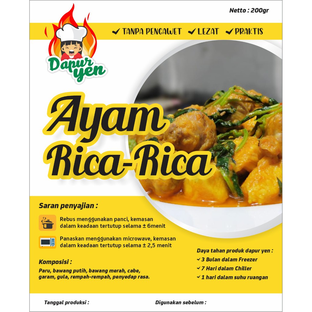 

Ayam Rica-Rica/Makanan Siap Saji/Makanan Instant/Makanan Beku/Frozen Food