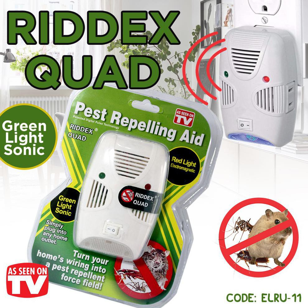 Ready Stock!! Pest Repelling Aid Riddex Quad/ Ultrasonic Pengusir Tikus Kecoa Nyamuk ♚♚