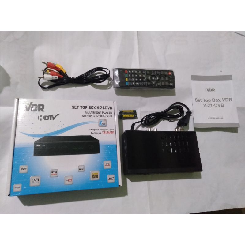 Set top box/ STB pengubah siaran TV Analog ke Digital VDR DVB T2