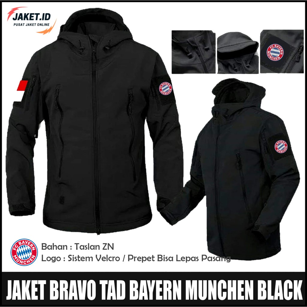 JAKET PRIA TAD BRAVO TACTICAL TAKTIKAL BAYERN MUNCHEN WARNA HITAM