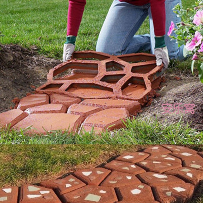 Cetakan Semen atau paving blok untuk taman polygon