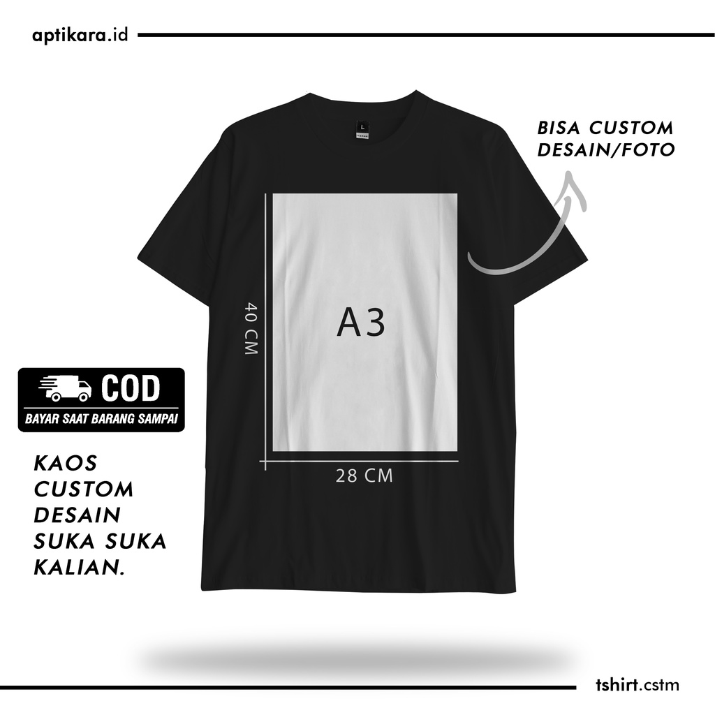 Atasan Kaos Custom Satuan Jumbo Pria & Wanita / Baju Tshirt Sablon Big Size Custom Satuan  Bisa Paka