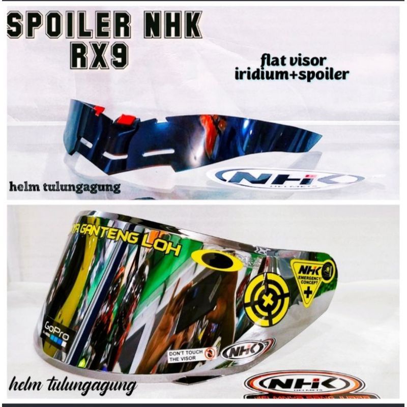 Paket Flat visor  + Spoiler NHK RX9 / Gm Race pro ( gratis sticker visor )