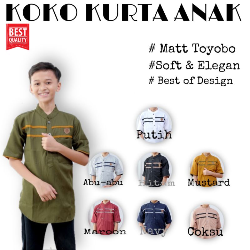 Baju koko anak / koko kurta anak laki laki / baju koko anak tanggung usia SD SMP / baju koko kurta a