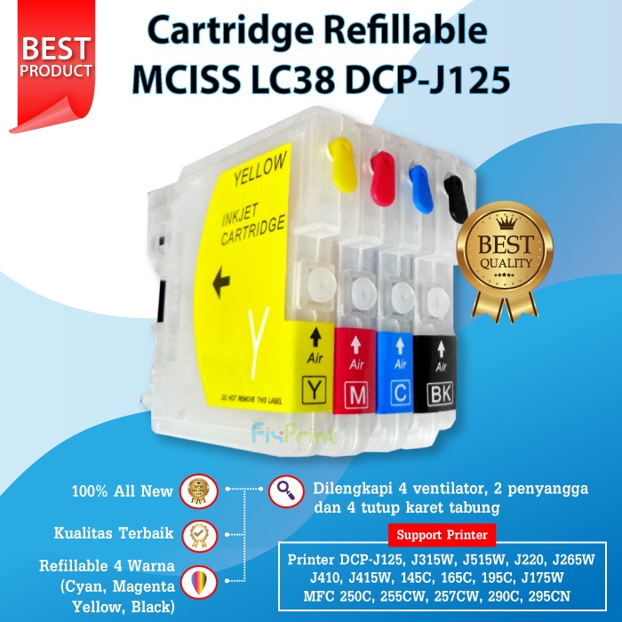 Cartridge Tinta MCISS LC38 LC39 LC67 Refill J125 J315 J415 J515 J265