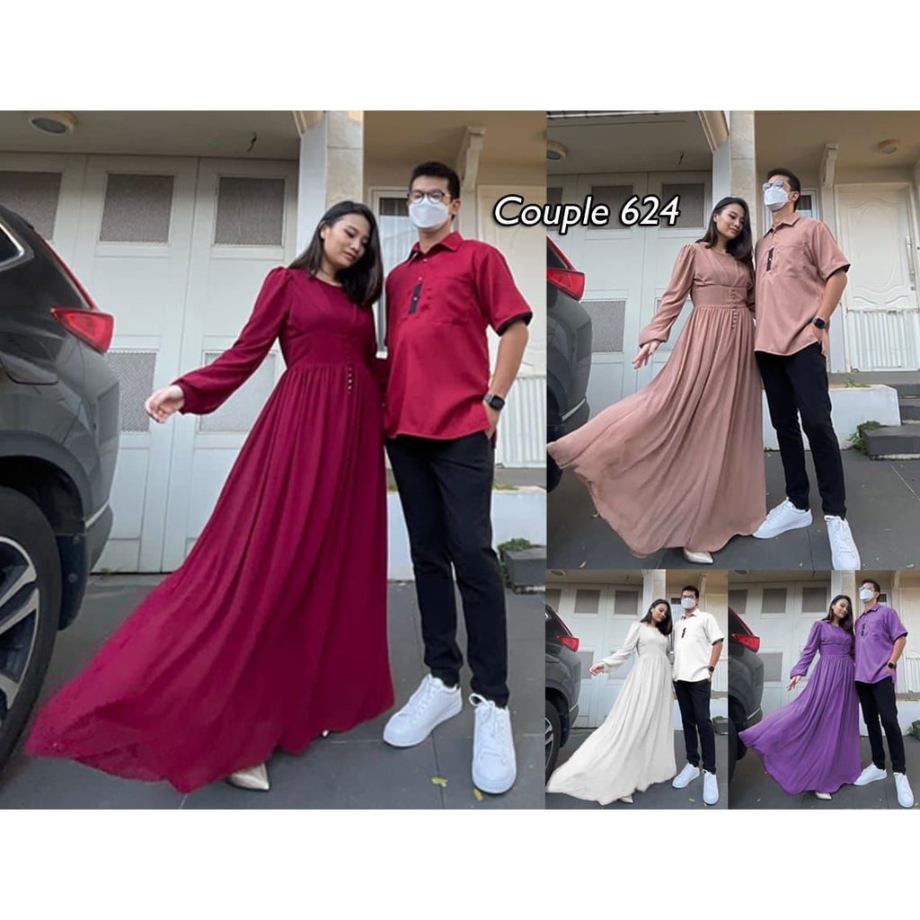 Jessicacollectionn COUPLE 624# Gamis fashion muslim / Dress Muslim SET CEWE + COWO